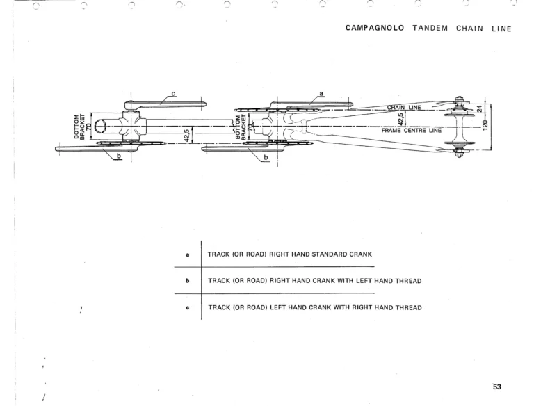 Campagnolo 1975 Catalog 17a — Super Record, Nuovo Record, Gran Sport, Rally and Valentino, with Every Part Numbered — page 56 of 57