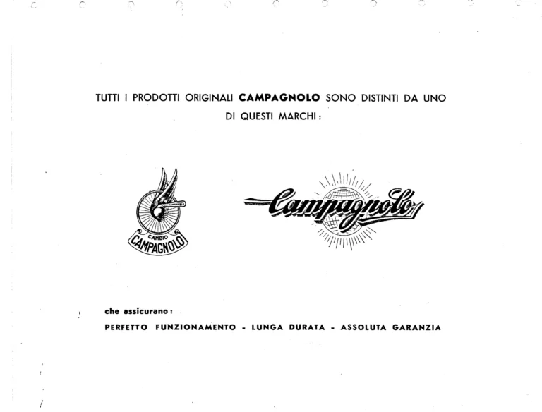 Campagnolo Catalog No. 12 of about 1955 — The Corsa and Paris-Roubaix Gears, the Gran Sport and Sport Derailleurs, Hubs, Dropouts and Tools — page 3 of 26