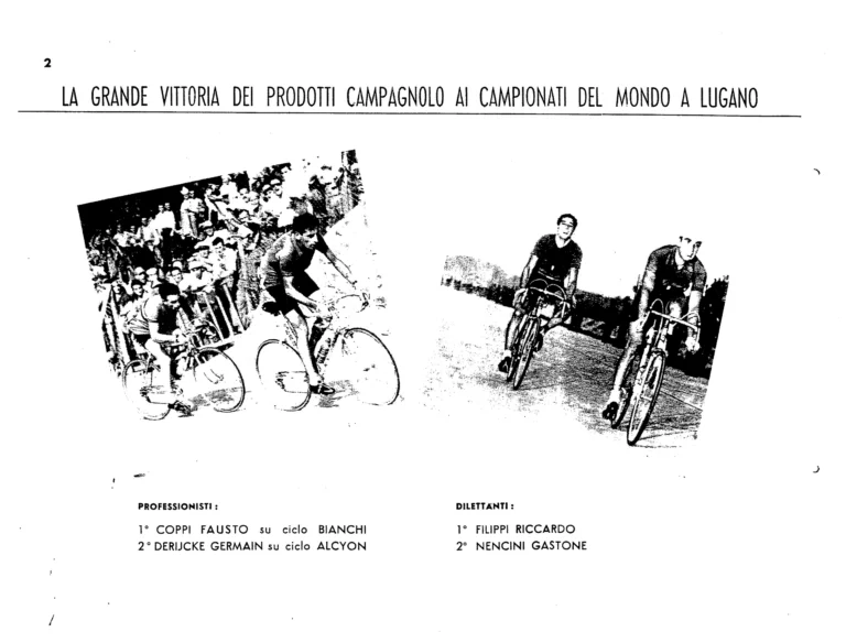 Campagnolo Catalog No. 12 of about 1955 — The Corsa and Paris-Roubaix Gears, the Gran Sport and Sport Derailleurs, Hubs, Dropouts and Tools — page 4 of 26