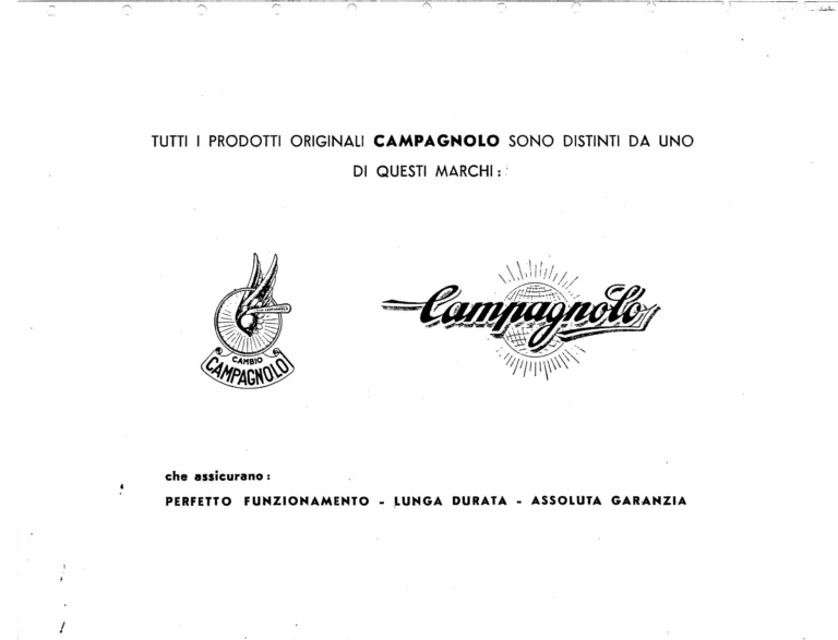 Campagnolo Catalog No. 13 of about 1956 — Corsa, Paris-Roubaix, Gran Sport and Sport Gears, Large-Flange Hubs and the Special Controls — page 3 of 26