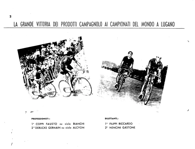 Campagnolo Catalog No. 13 of about 1956 — Corsa, Paris-Roubaix, Gran Sport and Sport Gears, Large-Flange Hubs and the Special Controls — page 4 of 26
