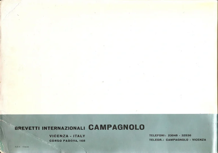 Campagnolo Catalog No. 14 of about 1958 — The Record Road and Track Groups, the Record Crank Sets and the Gran Sport and Sport Groups — page 2 of 43