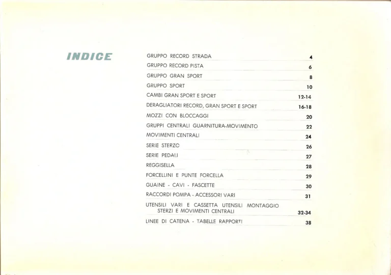 Campagnolo Catalog No. 14 of about 1958 — The Record Road and Track Groups, the Record Crank Sets and the Gran Sport and Sport Groups — page 5 of 43