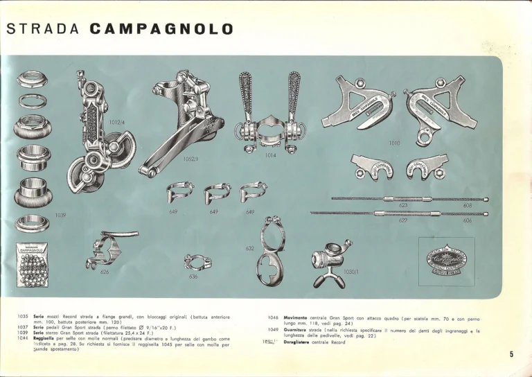 Campagnolo Catalog No. 14 of about 1958 — The Record Road and Track Groups, the Record Crank Sets and the Gran Sport and Sport Groups — page 7 of 43