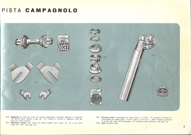 Campagnolo Catalog No. 14 of about 1958 — The Record Road and Track Groups, the Record Crank Sets and the Gran Sport and Sport Groups — page 9 of 43