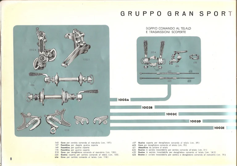 Campagnolo Catalog No. 14 of about 1958 — The Record Road and Track Groups, the Record Crank Sets and the Gran Sport and Sport Groups — page 10 of 43