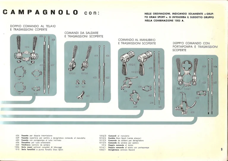 Campagnolo Catalog No. 14 of about 1958 — The Record Road and Track Groups, the Record Crank Sets and the Gran Sport and Sport Groups — page 11 of 43