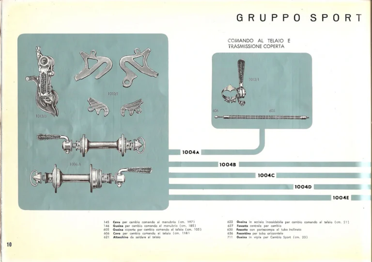 Campagnolo Catalog No. 14 of about 1958 — The Record Road and Track Groups, the Record Crank Sets and the Gran Sport and Sport Groups — page 12 of 43