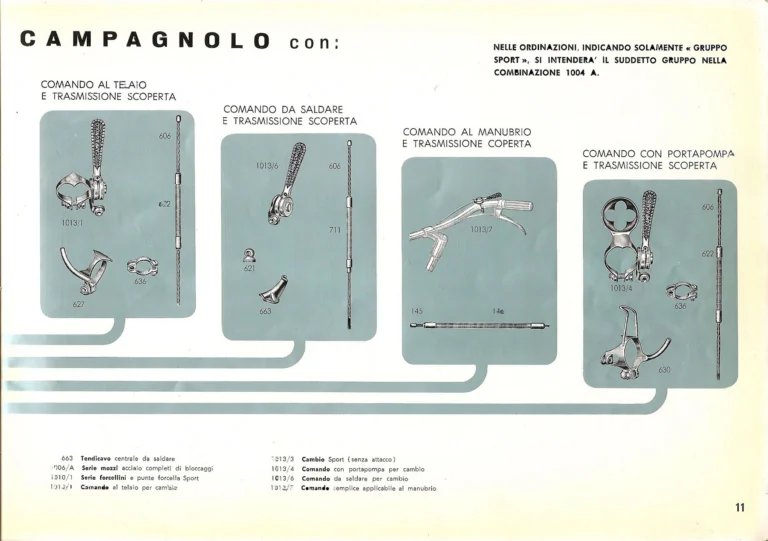 Campagnolo Catalog No. 14 of about 1958 — The Record Road and Track Groups, the Record Crank Sets and the Gran Sport and Sport Groups — page 13 of 43