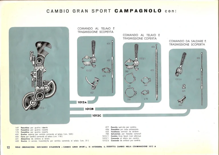 Campagnolo Catalog No. 14 of about 1958 — The Record Road and Track Groups, the Record Crank Sets and the Gran Sport and Sport Groups — page 14 of 43