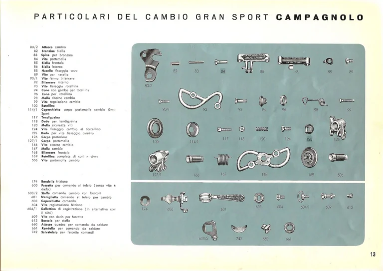 Campagnolo Catalog No. 14 of about 1958 — The Record Road and Track Groups, the Record Crank Sets and the Gran Sport and Sport Groups — page 15 of 43