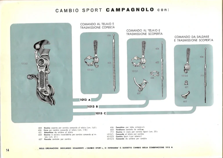 Campagnolo Catalog No. 14 of about 1958 — The Record Road and Track Groups, the Record Crank Sets and the Gran Sport and Sport Groups — page 16 of 43