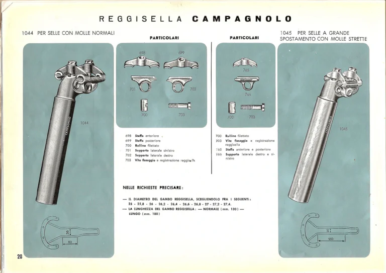 Campagnolo Catalog No. 14 of about 1958 — The Record Road and Track Groups, the Record Crank Sets and the Gran Sport and Sport Groups — page 30 of 43
