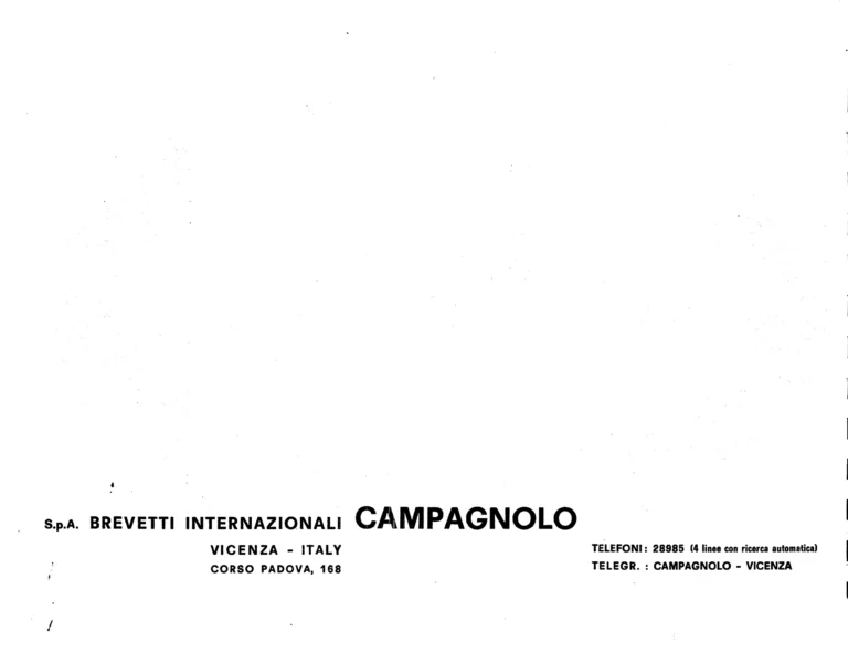 Campagnolo Catalog No. 15 of about 1967 — The Nuovo Record Gear, Valentino Super, Nuovo Sport and the Record Road and Track Groups — page 2 of 43