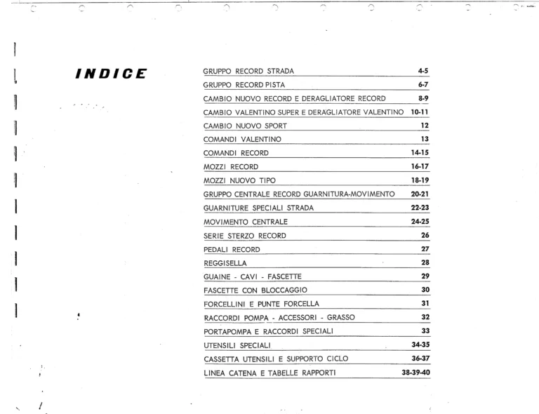 Campagnolo Catalog No. 15 of about 1967 — The Nuovo Record Gear, Valentino Super, Nuovo Sport and the Record Road and Track Groups — page 5 of 43