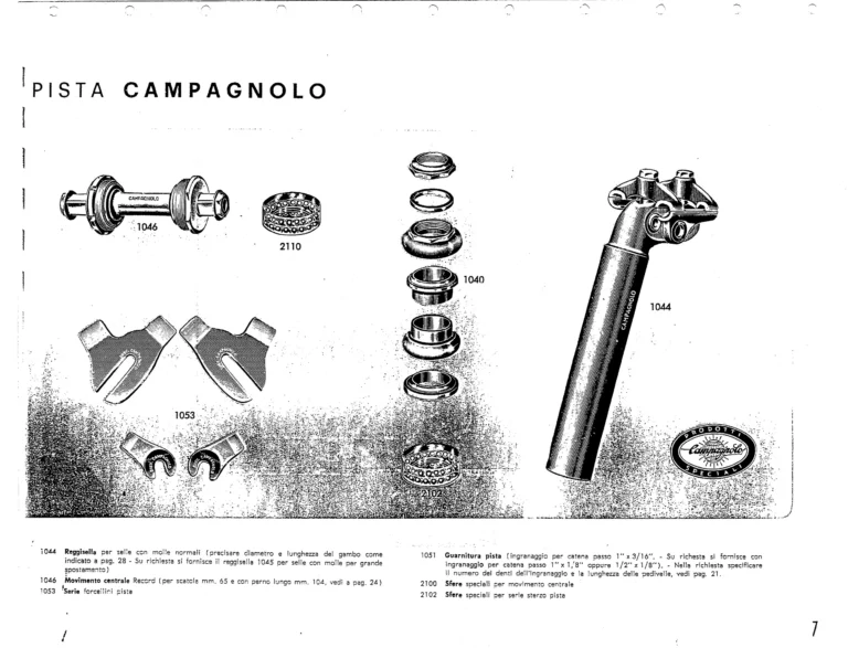 Campagnolo Catalog No. 15 of about 1967 — The Nuovo Record Gear, Valentino Super, Nuovo Sport and the Record Road and Track Groups — page 9 of 43