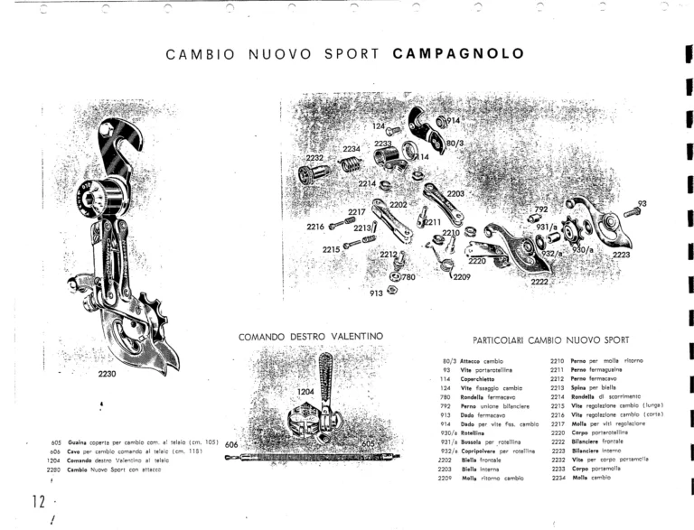 Campagnolo Catalog No. 15 of about 1967 — The Nuovo Record Gear, Valentino Super, Nuovo Sport and the Record Road and Track Groups — page 14 of 43