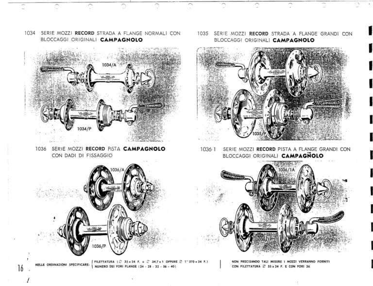 Campagnolo Catalog No. 15 of about 1967 — The Nuovo Record Gear, Valentino Super, Nuovo Sport and the Record Road and Track Groups — page 18 of 43