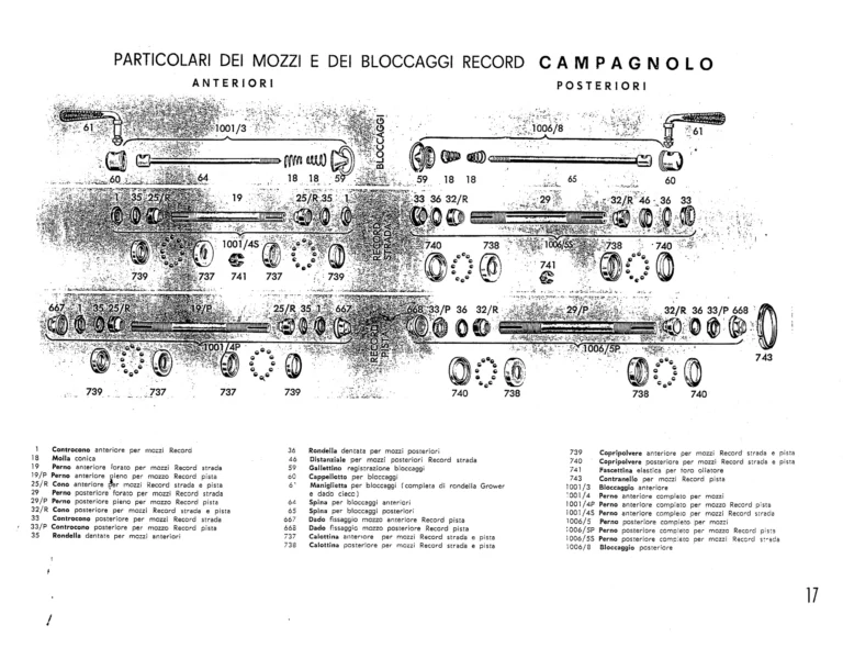 Campagnolo Catalog No. 15 of about 1967 — The Nuovo Record Gear, Valentino Super, Nuovo Sport and the Record Road and Track Groups — page 19 of 43
