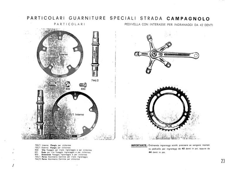 Campagnolo Catalog No. 15 of about 1967 — The Nuovo Record Gear, Valentino Super, Nuovo Sport and the Record Road and Track Groups — page 25 of 43