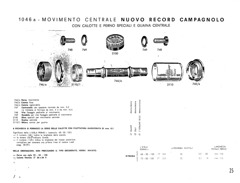 Campagnolo Catalog No. 15 of about 1967 — The Nuovo Record Gear, Valentino Super, Nuovo Sport and the Record Road and Track Groups — page 27 of 43
