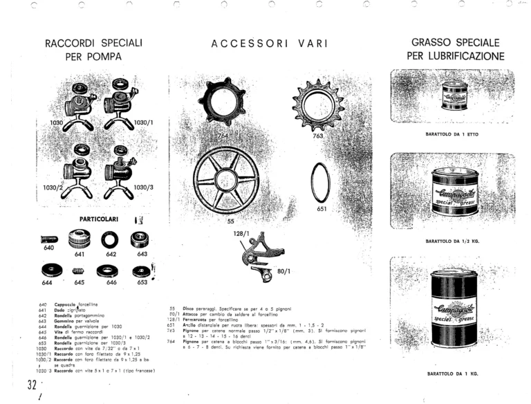 Campagnolo Catalog No. 15 of about 1967 — The Nuovo Record Gear, Valentino Super, Nuovo Sport and the Record Road and Track Groups — page 34 of 43