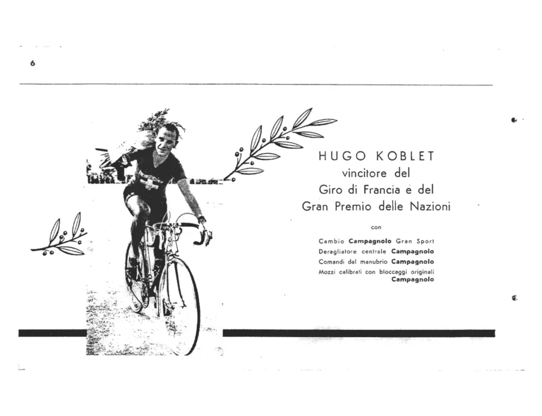 Campagnolo Catalog of about 1951 — The Corsa, Paris-Roubaix and Gran Sport Gears, Front Derailleurs, Hubs, Controls, Dropouts and Tools — page 8 of 24