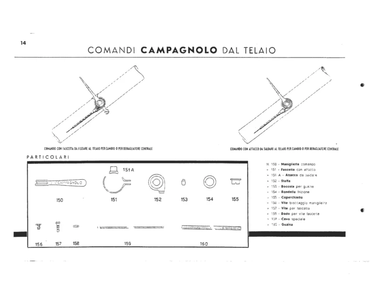 Campagnolo Catalog of about 1951 — The Corsa, Paris-Roubaix and Gran Sport Gears, Front Derailleurs, Hubs, Controls, Dropouts and Tools — page 16 of 24