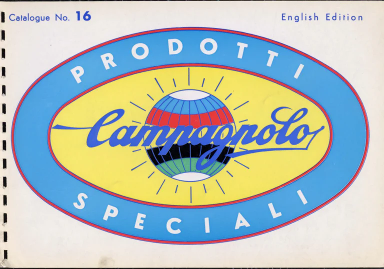 Campagnolo Catalogue No. 16 of about 1969, English Edition — Nuovo Record, Valentino Extra and Sport Extra Gears and the Record Sidepull Brakes — page 1 of 45