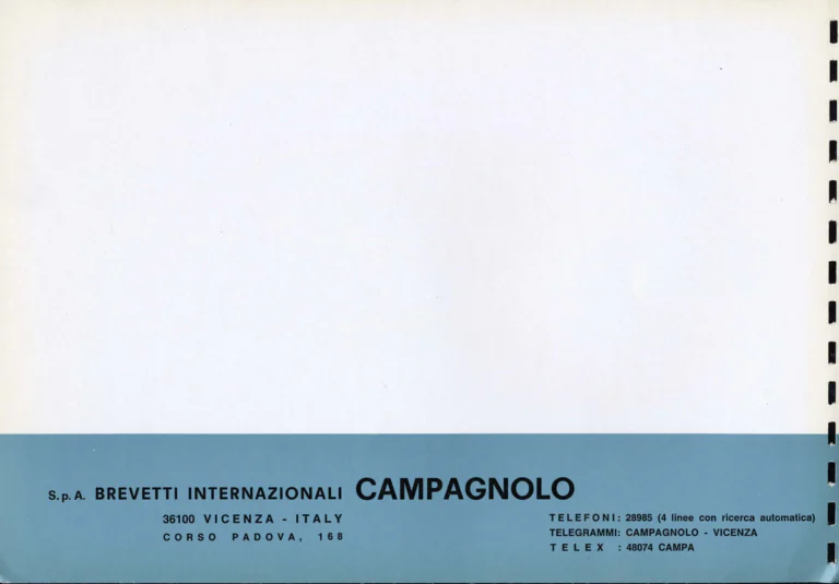 Campagnolo Catalogue No. 16 of about 1969, English Edition — Nuovo Record, Valentino Extra and Sport Extra Gears and the Record Sidepull Brakes — page 2 of 45