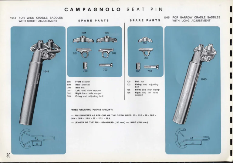 Campagnolo Catalogue No. 16 of about 1969, English Edition — Nuovo Record, Valentino Extra and Sport Extra Gears and the Record Sidepull Brakes — page 32 of 45