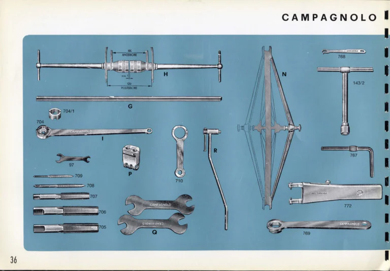 Campagnolo Catalogue No. 16 of about 1969, English Edition — Nuovo Record, Valentino Extra and Sport Extra Gears and the Record Sidepull Brakes — page 38 of 45
