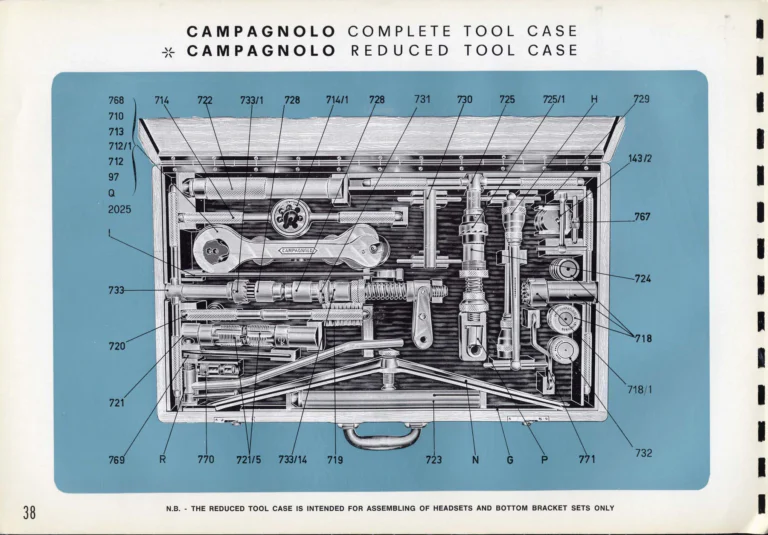 Campagnolo Catalogue No. 16 of about 1969, English Edition — Nuovo Record, Valentino Extra and Sport Extra Gears and the Record Sidepull Brakes — page 40 of 45