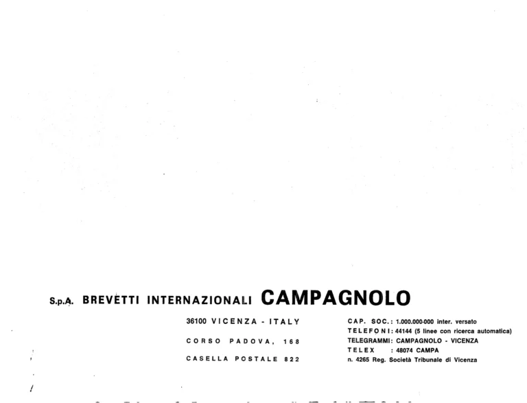 Campagnolo 1971 Supplement to Catalogue No. 16 — The Velox and Gran Turismo Gears, the Elefante Control and Superlight Record Parts — page 2 of 12