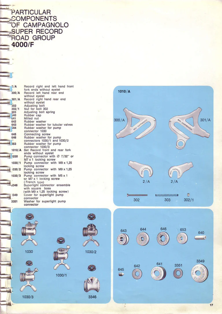 Campagnolo 1974 Catalogue No. 17 — Super Record in Titanium, Record, Gran Sport and Valentino Extra, with the Firm Beyond Bicycles — page 27 of 102
