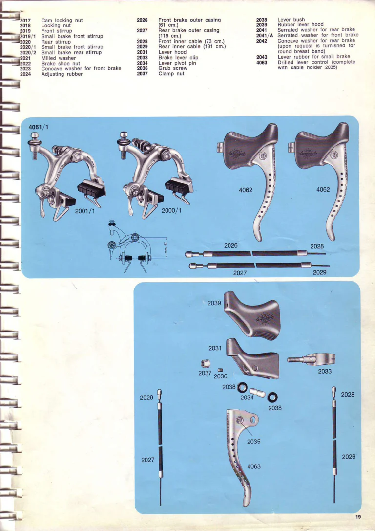 Campagnolo 1974 Catalogue No. 17 — Super Record in Titanium, Record, Gran Sport and Valentino Extra, with the Firm Beyond Bicycles — page 29 of 102