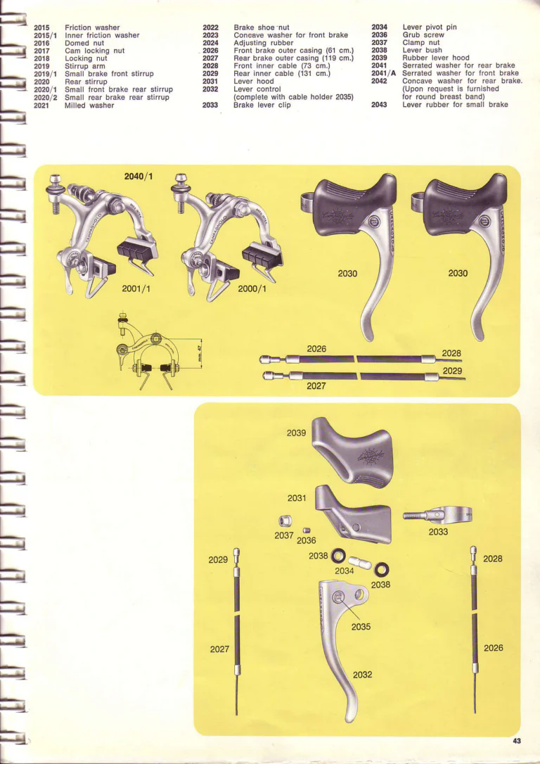 Campagnolo 1974 Catalogue No. 17 — Super Record in Titanium, Record, Gran Sport and Valentino Extra, with the Firm Beyond Bicycles — page 52 of 102