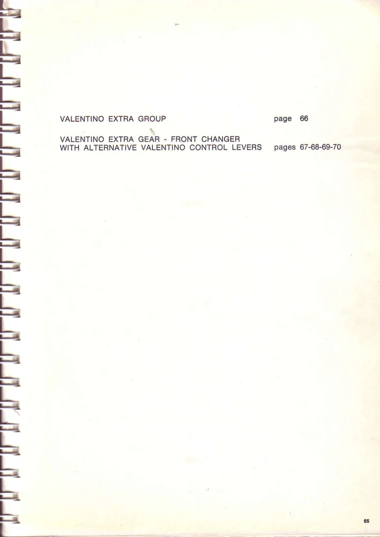 Campagnolo 1974 Catalogue No. 17 — Super Record in Titanium, Record, Gran Sport and Valentino Extra, with the Firm Beyond Bicycles — page 73 of 102