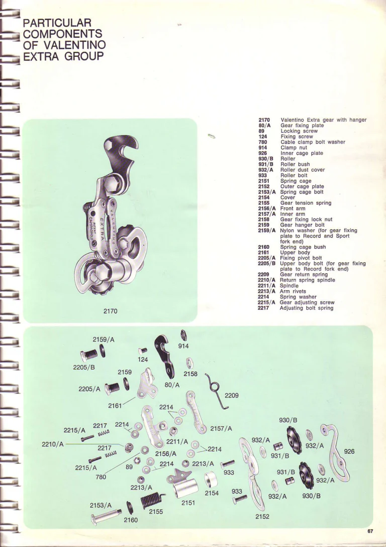 Campagnolo 1974 Catalogue No. 17 — Super Record in Titanium, Record, Gran Sport and Valentino Extra, with the Firm Beyond Bicycles — page 75 of 102