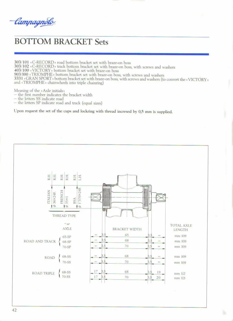Campagnolo 1985 Catalogue No. 18 bis — C-Record, Victory and Triomphe: the Groups, Gears, Brakes and Rims of the C-Record Range — page 41 of 54