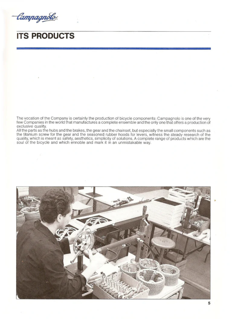 Campagnolo Catalogue No. 18, December 1986 Printing — Super Record, Record, Gran Sport, Touring and 980 Groups, Every Part and the Tools — page 4 of 70