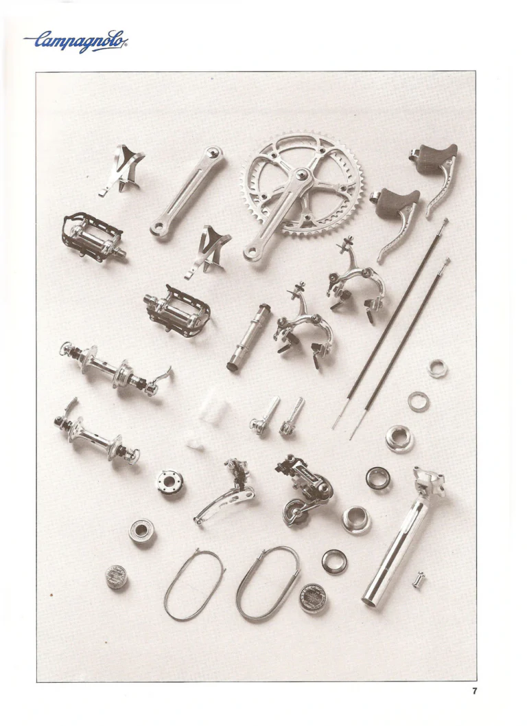Campagnolo Catalogue No. 18, December 1986 Printing — Super Record, Record, Gran Sport, Touring and 980 Groups, Every Part and the Tools — page 6 of 70
