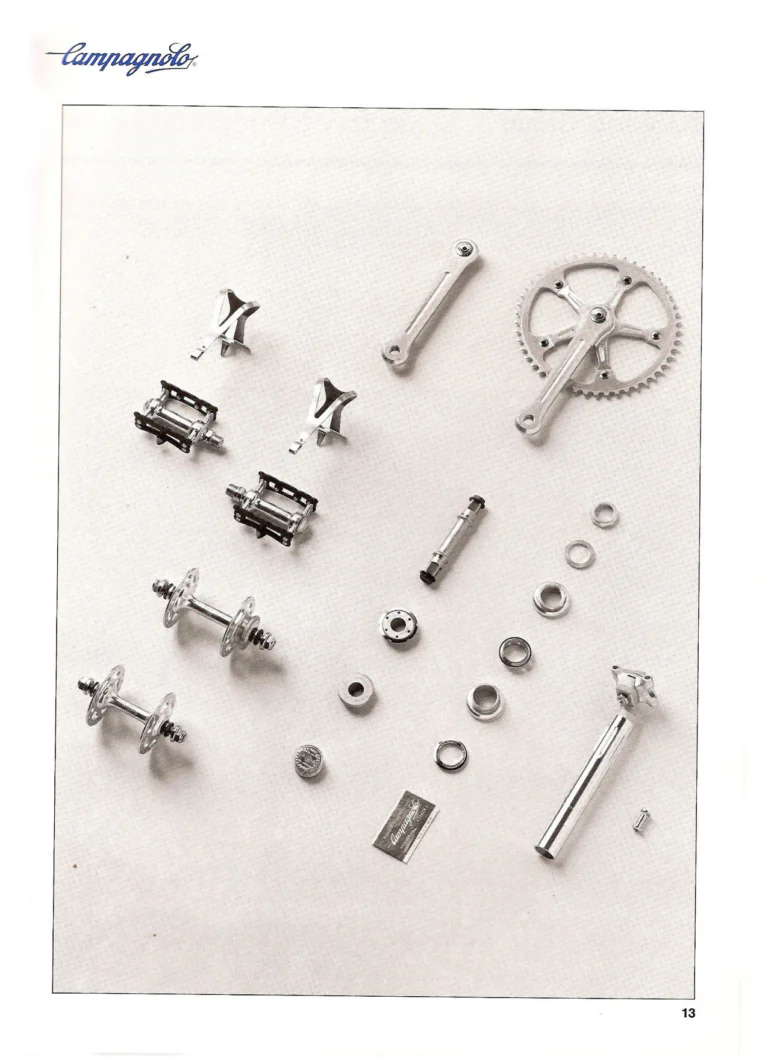 Campagnolo Catalogue No. 18, December 1986 Printing — Super Record, Record, Gran Sport, Touring and 980 Groups, Every Part and the Tools — page 12 of 70