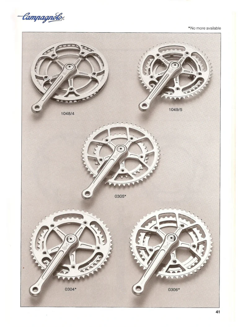 Campagnolo Catalogue No. 18, December 1986 Printing — Super Record, Record, Gran Sport, Touring and 980 Groups, Every Part and the Tools — page 40 of 70