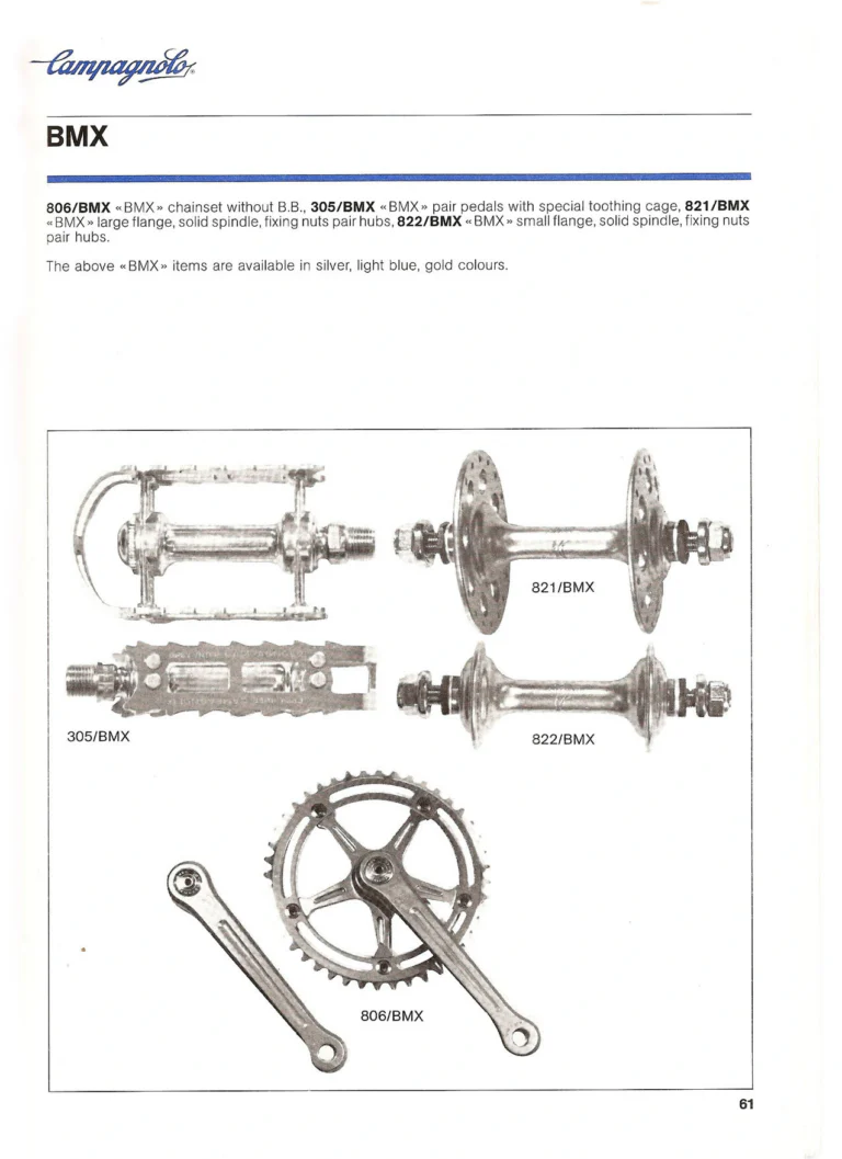 Campagnolo Catalogue No. 18, December 1986 Printing — Super Record, Record, Gran Sport, Touring and 980 Groups, Every Part and the Tools — page 60 of 70