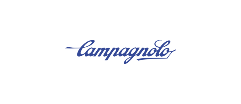The Campagnolo wordmark in blue script, centered on a white banner