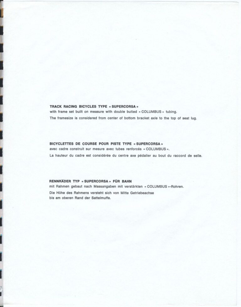 Cinelli Catalog — The Supercorsa Bicycle, Handlebars and Stems, Unicanitor Saddles and the M-71 Pedal — page 5 of 49