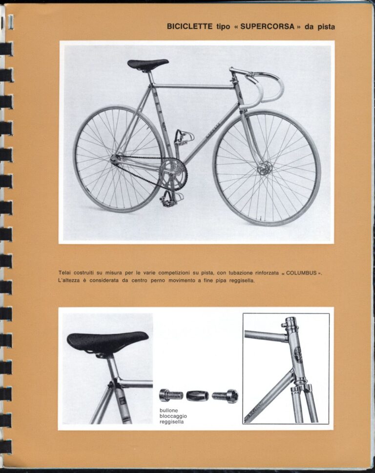 Cinelli Catalog — The Supercorsa Bicycle, Handlebars and Stems, Unicanitor Saddles and the M-71 Pedal — page 6 of 49