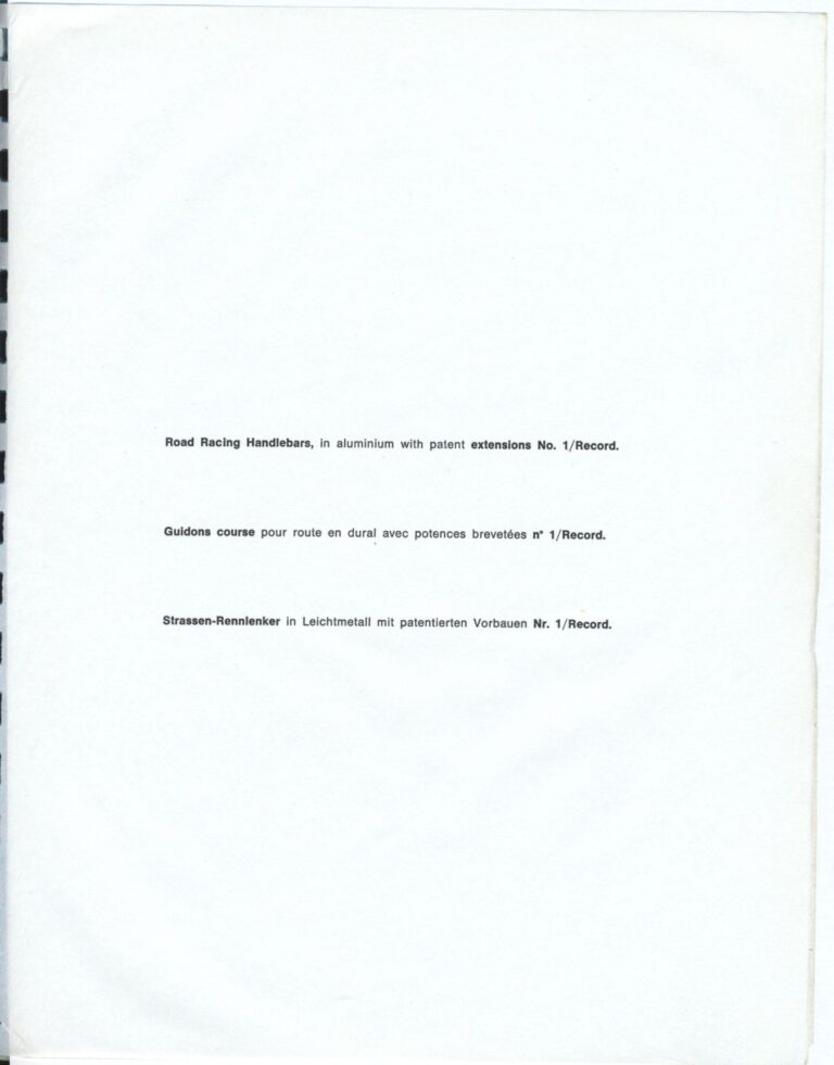 Cinelli Catalog — The Supercorsa Bicycle, Handlebars and Stems, Unicanitor Saddles and the M-71 Pedal — page 7 of 49