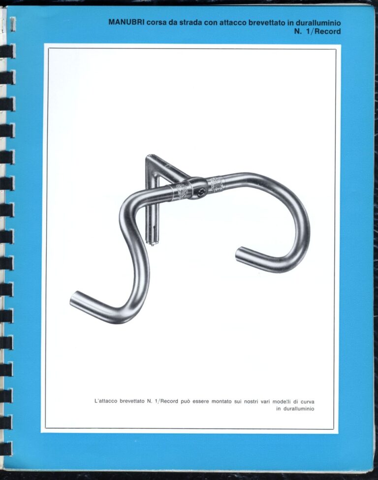 Cinelli Catalog — The Supercorsa Bicycle, Handlebars and Stems, Unicanitor Saddles and the M-71 Pedal — page 8 of 49